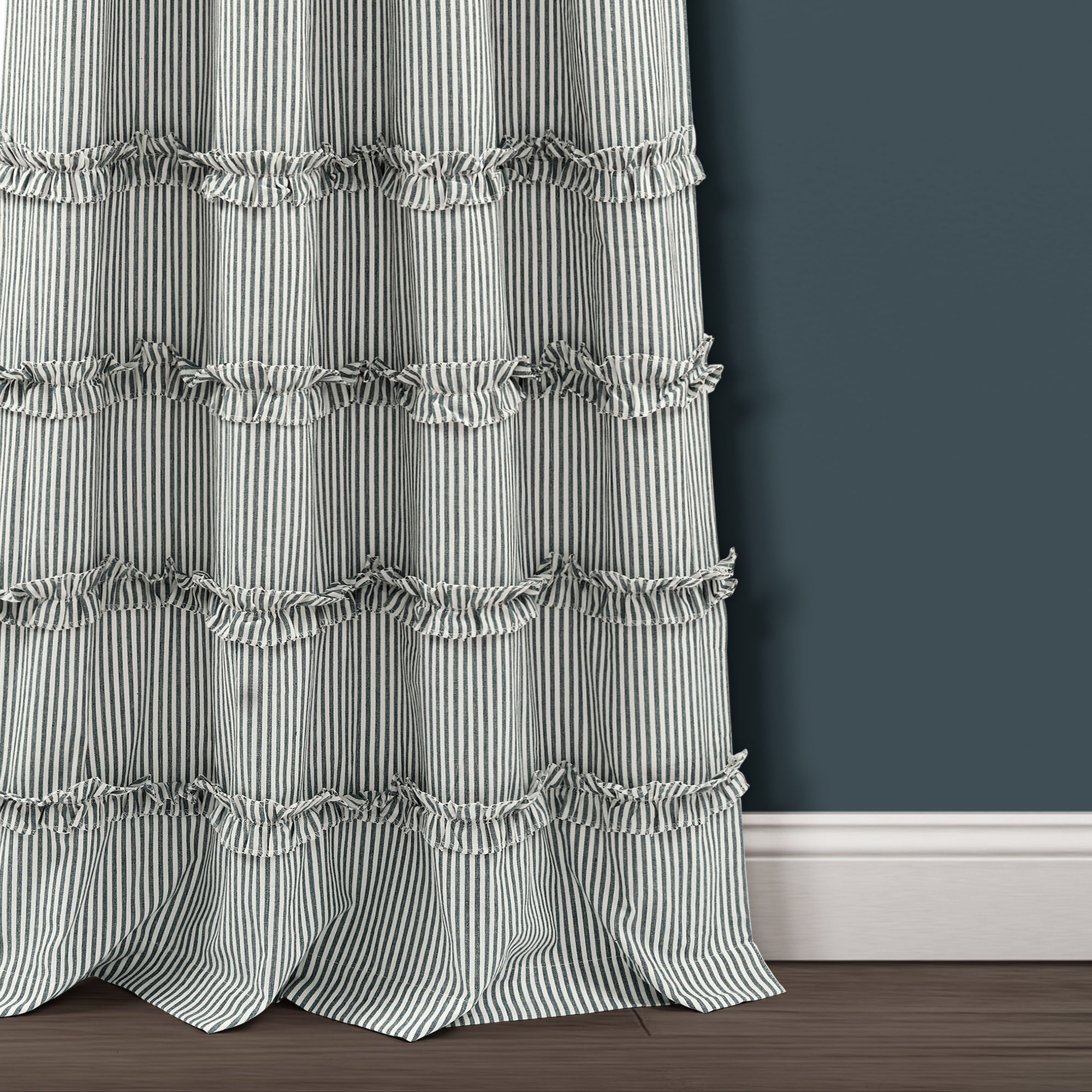 Vintage Stripe Yarn Dyed Cotton Window Curtain Panel Set