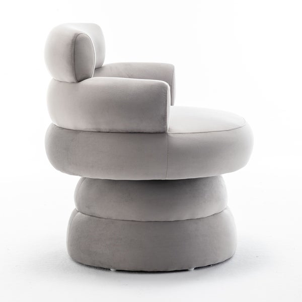 SEYNAR Modern Upholstered Swivel Comfy Accent Barrel Chair