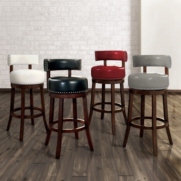 Copper Grove Rogers Faux Leather Swivel Barstool (Set of 2)