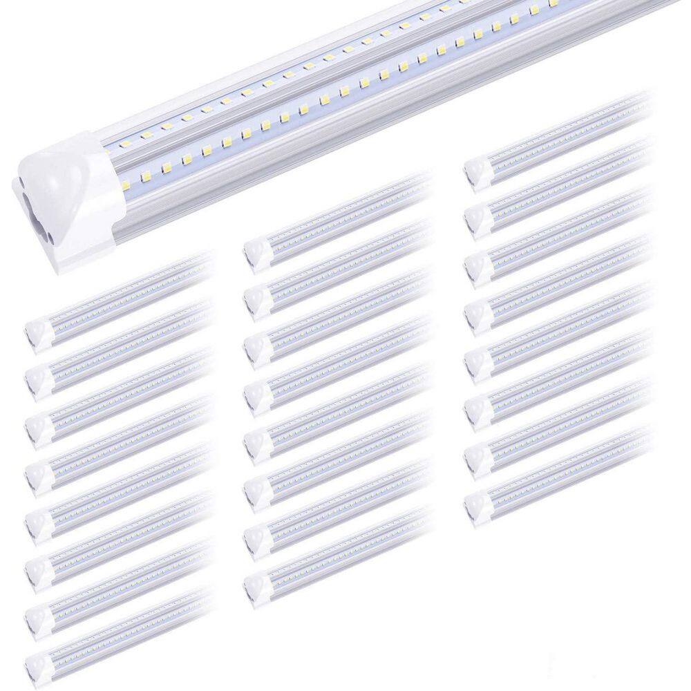 Viribright 120-Watt 48 in. Equivalent Linear T8 Tube LED Tubular Bulb (Clear) (6000K) (10-Pack) 519019