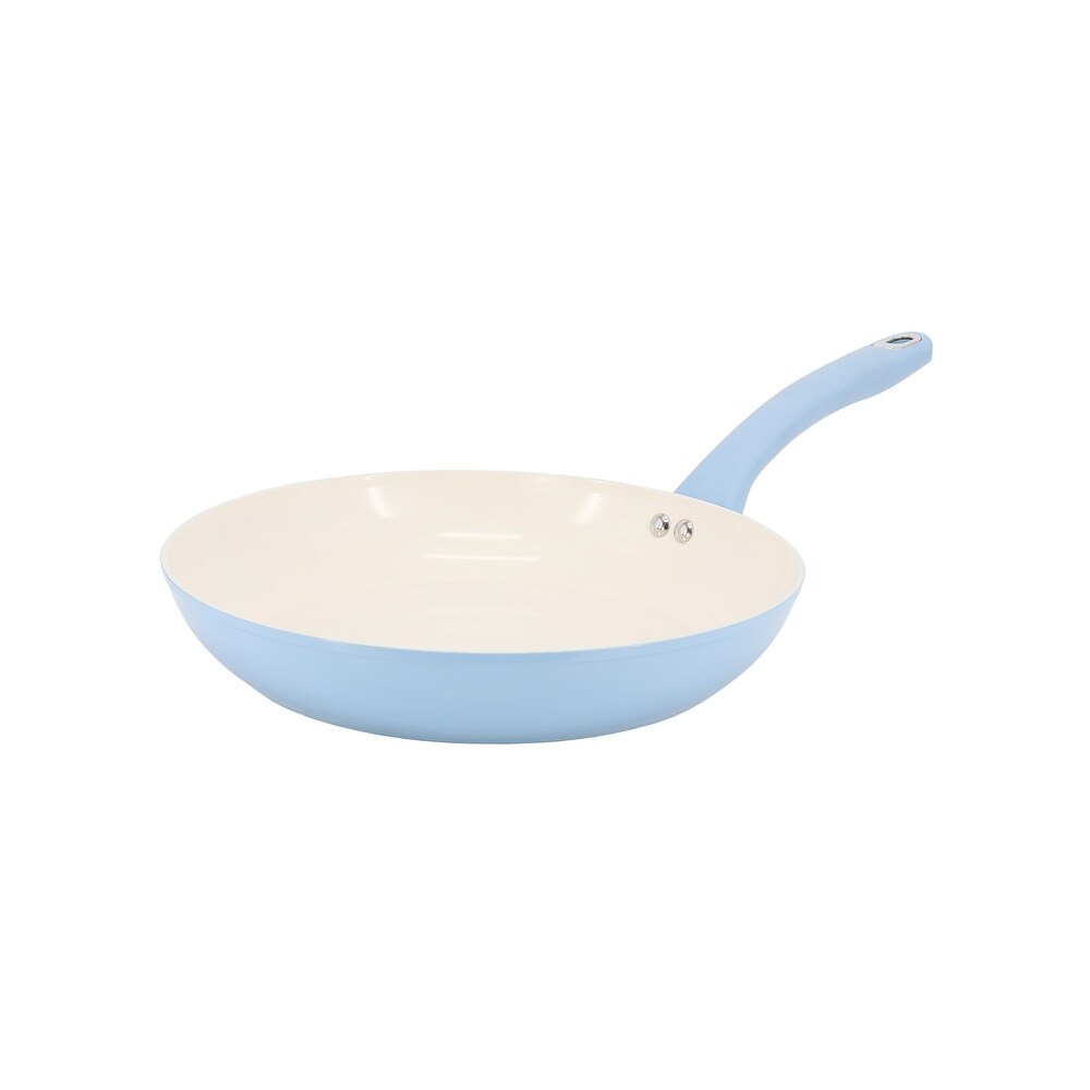 8 Inch Ceramic Nonstick Aluminum Frying Pan in Soft Blue