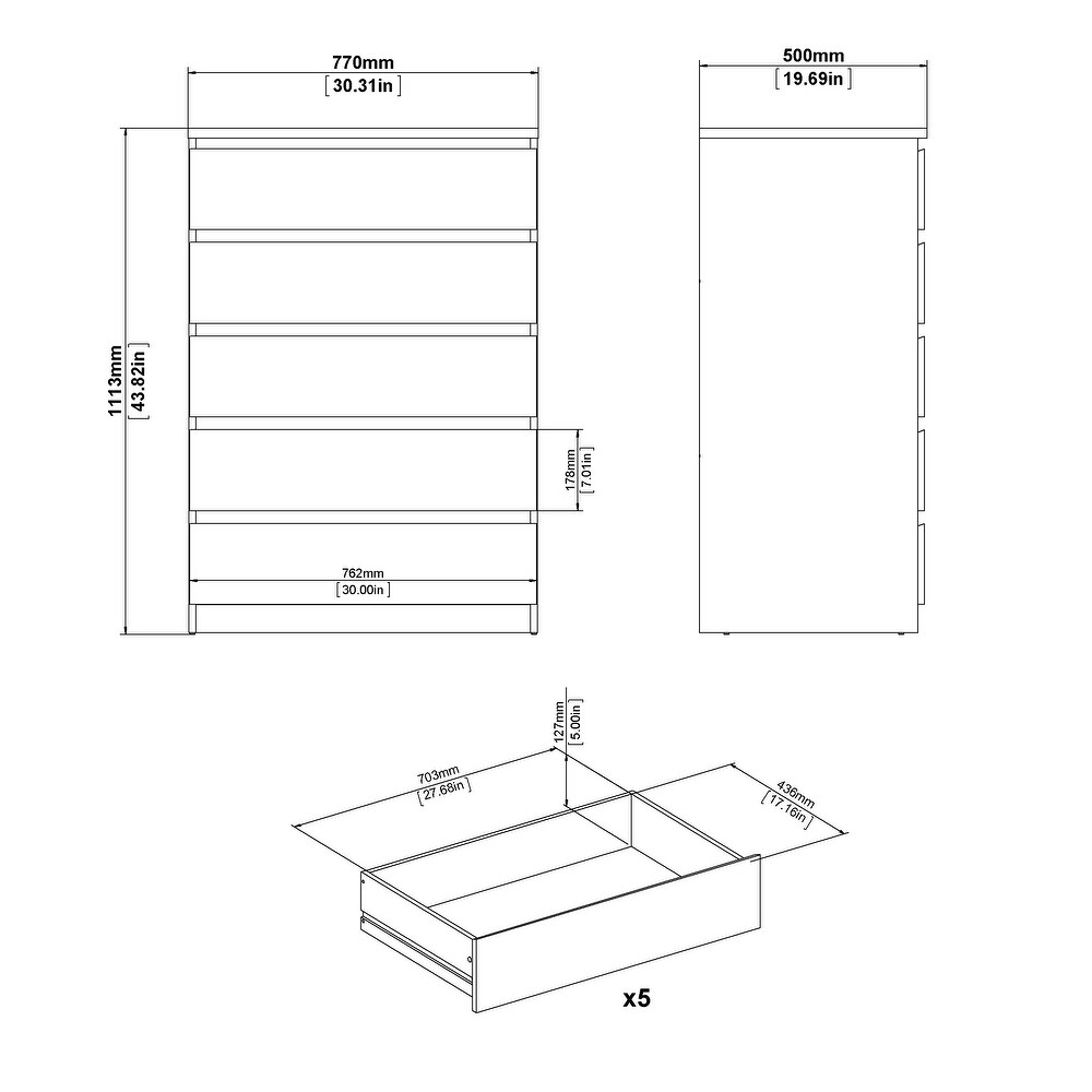 Porch   Den McKellingon 5 drawer Chest