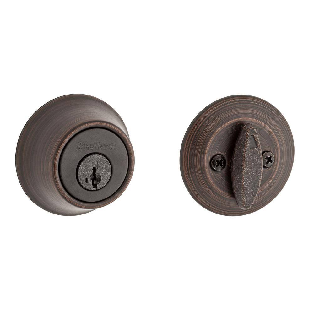 Kwikset 660 Venetian Bronze Single Cylinder Deadbolt featuring SmartKey Security and Microban Technology T66011PSMTCPK6V