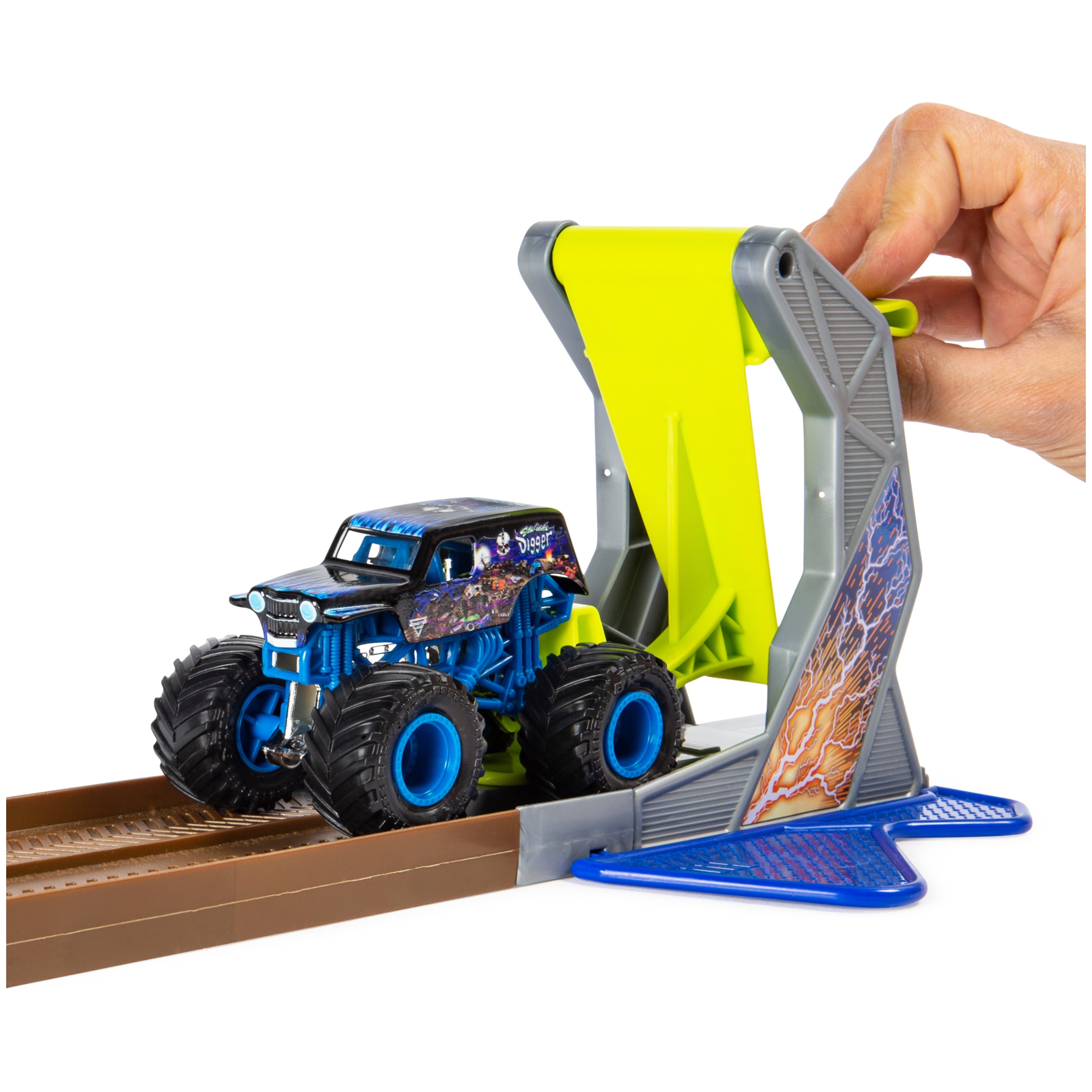 Monster Jam， Official Champ Ramp Freestyle Playset Featuring Exclusive 1:64 Scale Die-Cast Son-uva Digger Monster Truck， Kids Toys for Boys