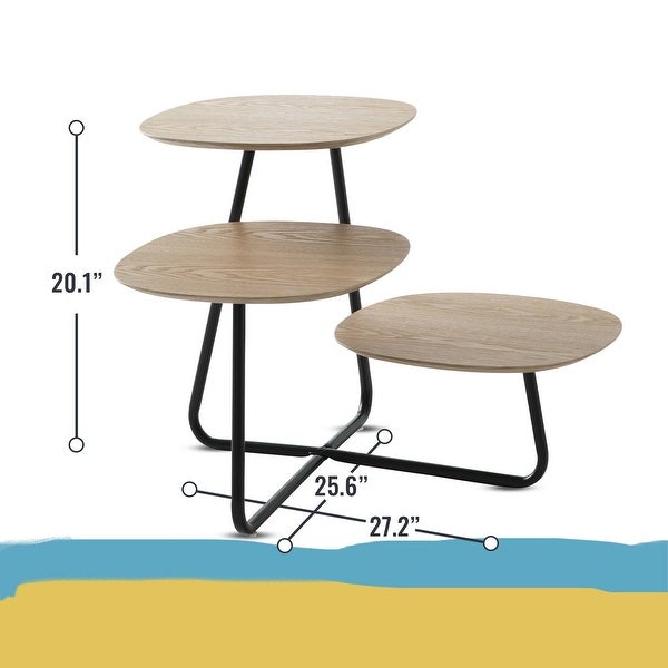 LeisureMod Hazelton Manufactured Wood Top and Steel Frame End Table - 27.2