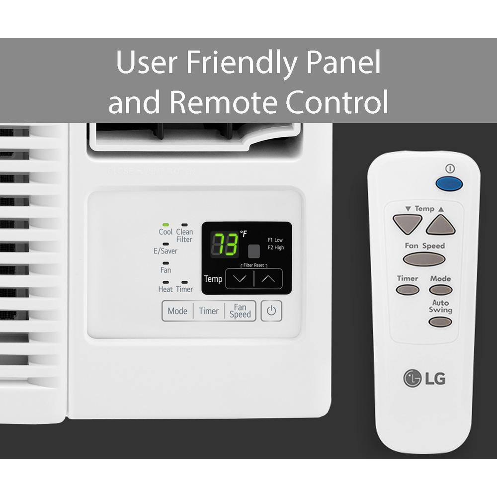 LG 7500 BTU 115-Volt Window Air Conditioner LW8016HR with Cool Heat and Remote in White LW8016HR