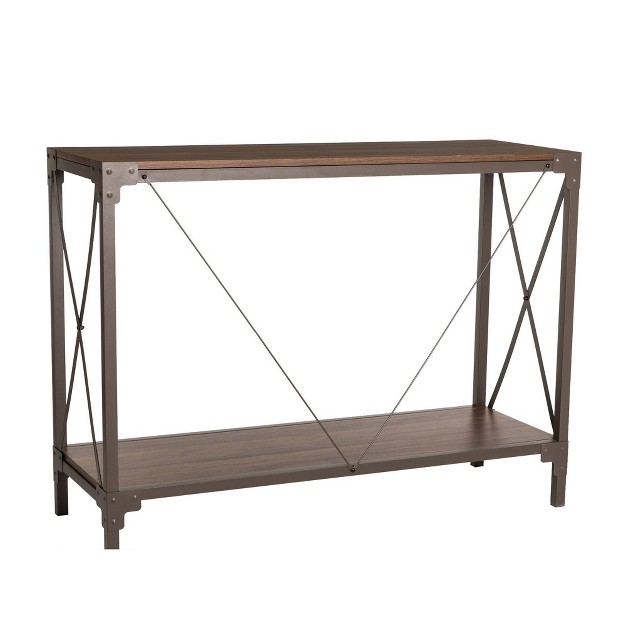 Modern Industry Metal wooden Console Table Glitzhome