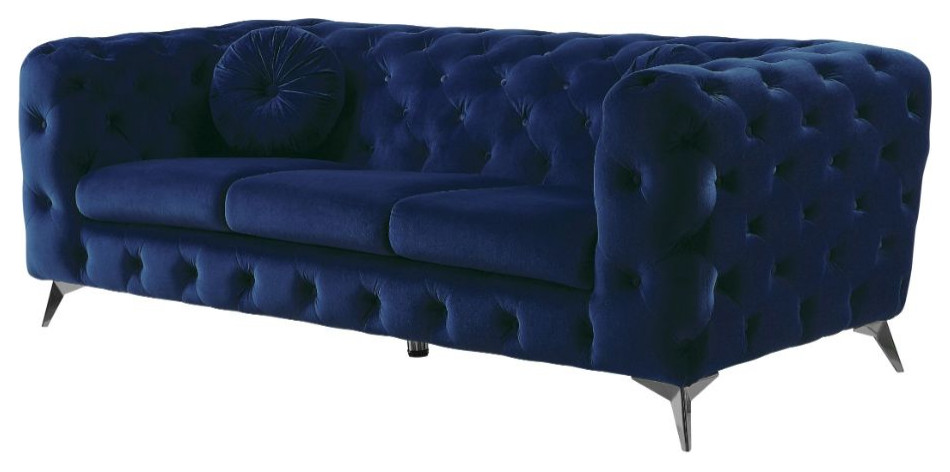 Acme Atronia Sofa Blue Velvet   Midcentury   Loveseats   by AMOC  Houzz