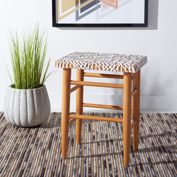 SAFAVIEH Kaleo Woven Leather Counter Stool - 19