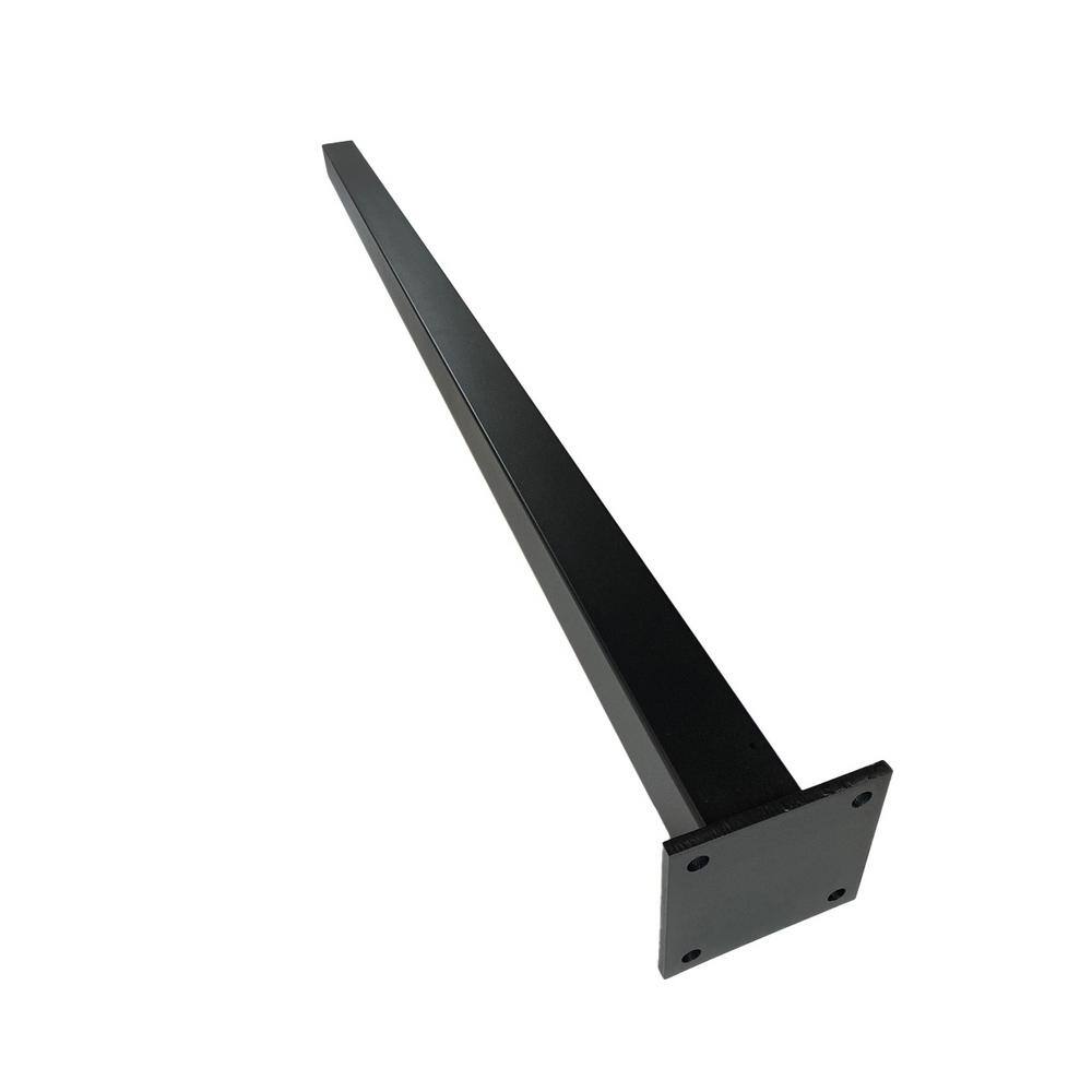 Slipfence 3 in. x 3 in. x 76 in. Black Powder Coated Aluminum Surface Mount Fence Post Includes Post Cap SF2-PP376