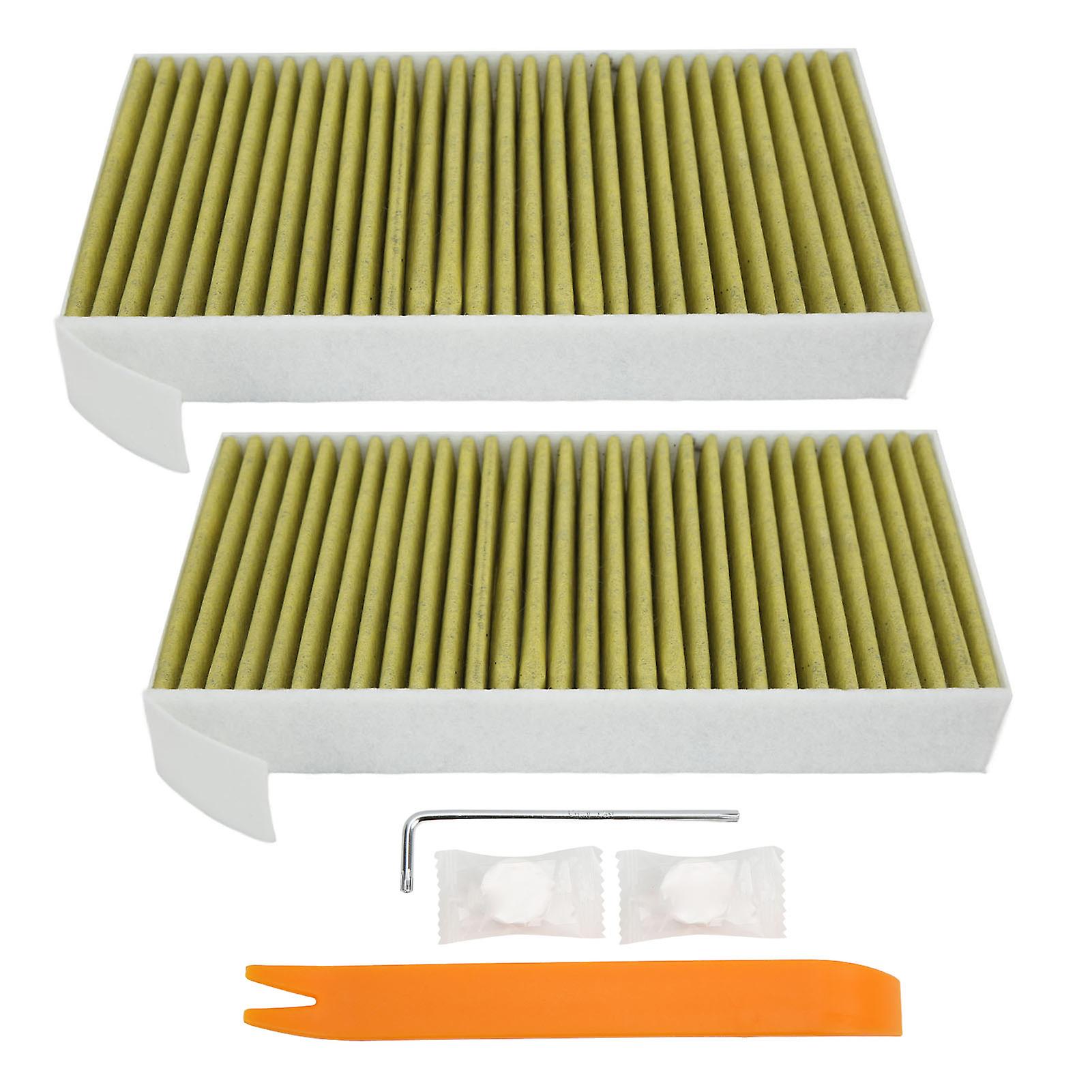 2pcs Cabin Air Filter Activated Carbon Good Sealing Durable Replacement For Tesla Mode 3 Y