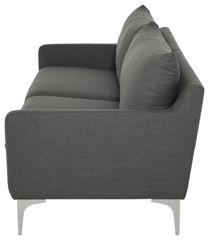 Anders Slate Gray Fabric Triple Seat Sofa  Hgsc110   Midcentury   Sofas   by Homesquare  Houzz