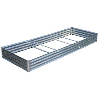 EarthMark Bajo Series 40 in. x 112 in. x 10 in. Galvanized Metal Raised Garden Mega-Bed Bundle MGB-LB28