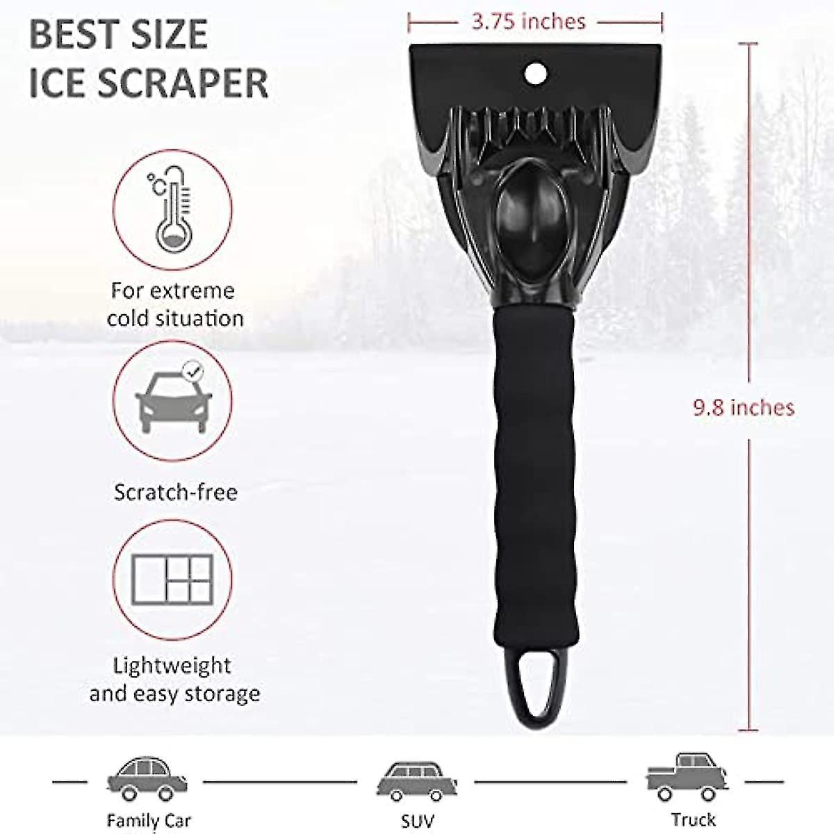 Ice Scraper For Car  Snow Scraper For Car Windscreen  Heavy Duty Frost Snow Ice Removal For Windows  Scratch Free  Easily Storage