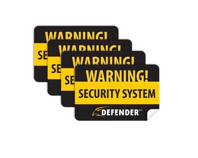 Defender 4pk Window Warning Sticker SP100ST