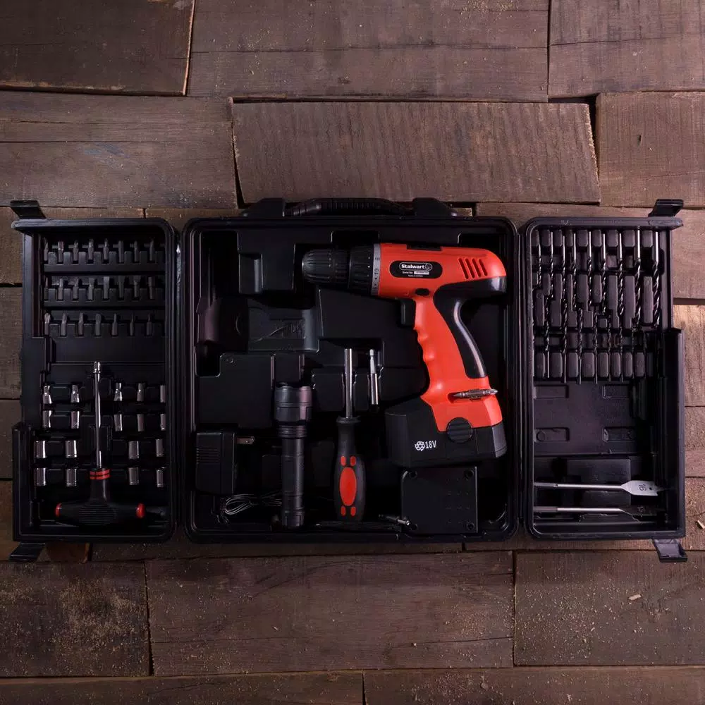 Stalwart 78-Piece 18-Volt Cordless 3/8 in. Drill Set and#8211; XDC Depot