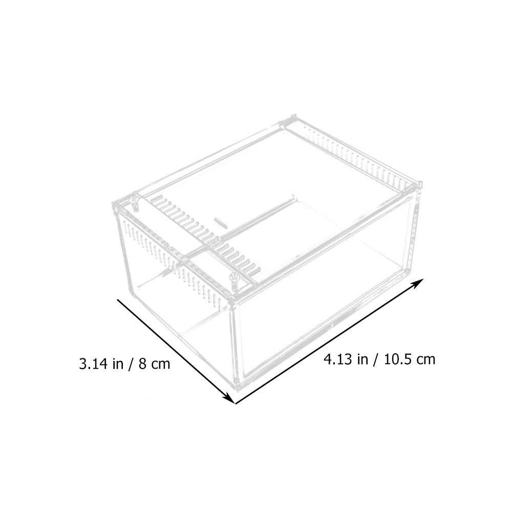 1pc Reptile Breeding Container Reptile Raising Box Feeding Box (Transparent)