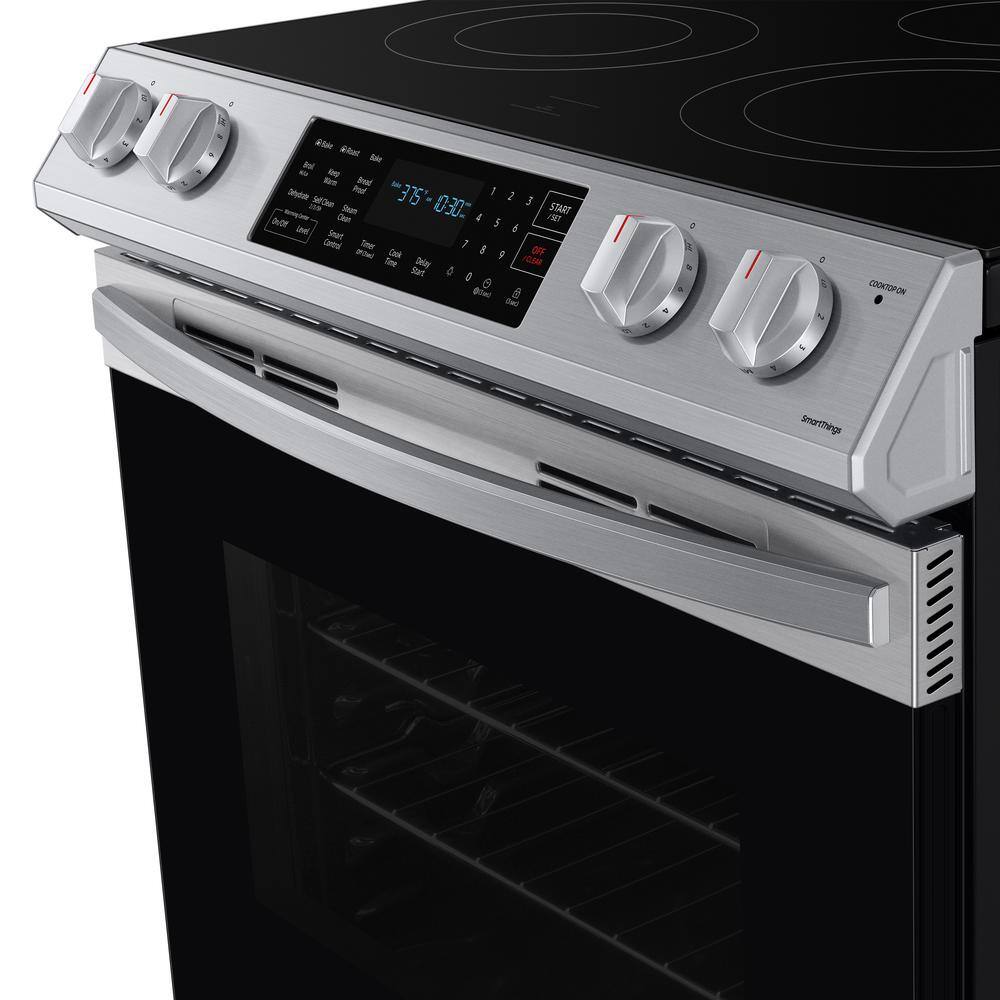  30 in. 6.3 cu. ft. Slide-In Electric Convection Range Oven in Fingerprint Resistant Stainless Steel NE63T8311SS