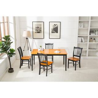 Boraam 5-Piece Black and Oak Dining Set 80536