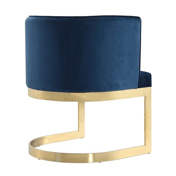 Aura Royal Blue and Polished Brass Velvet Dining Chair