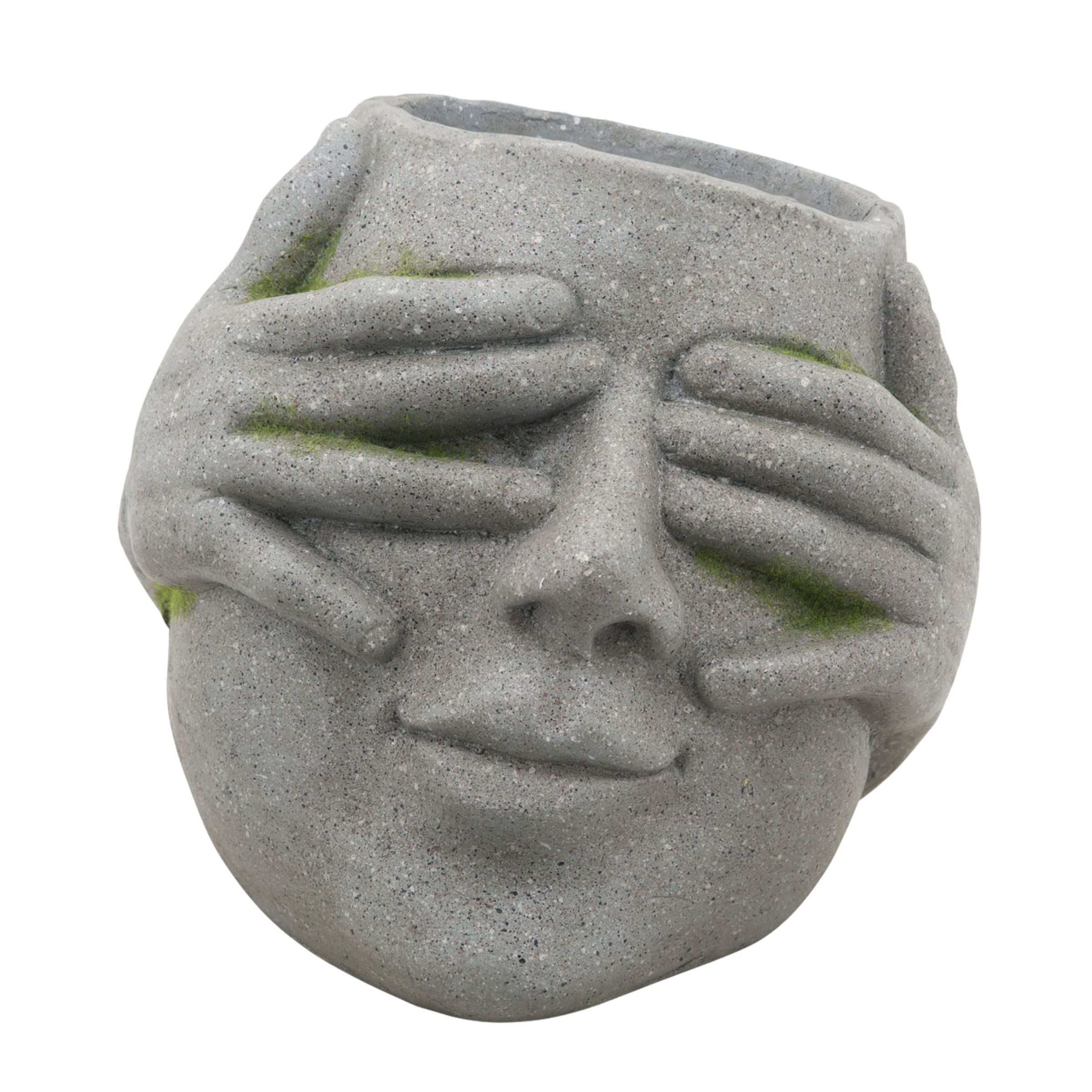 No See Resin Planter 22 Cm - Gray 15988-01