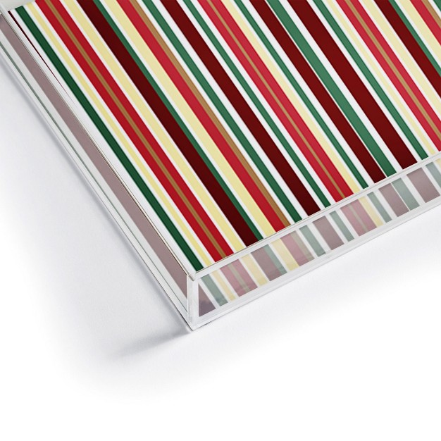 Lisa Argyropoulos Holiday Traditions Stripe Acrylic Tray Deny Designs