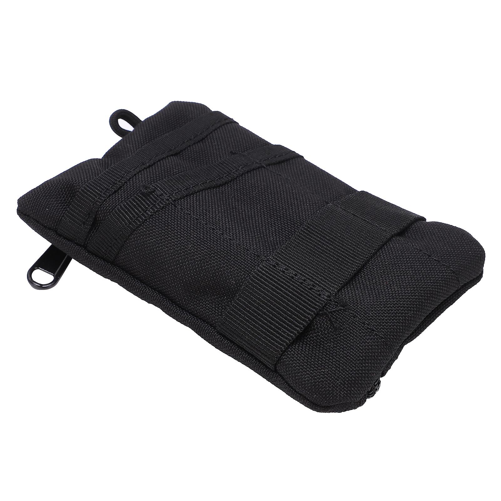 Portable Travel Zipper Waist Bag Waterproof Outdoor Edc Molle Pouch Wallet For Camping Hikingblack