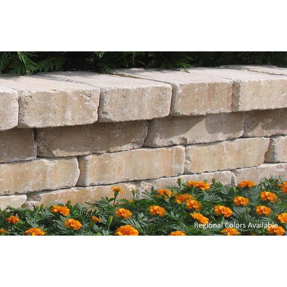 Oldcastle Olde Manor 3.75 in. x 11.5 in. x 8 in. Gascony Tan Concrete Garden Wall Block (120- Piece Pallet) 16251379