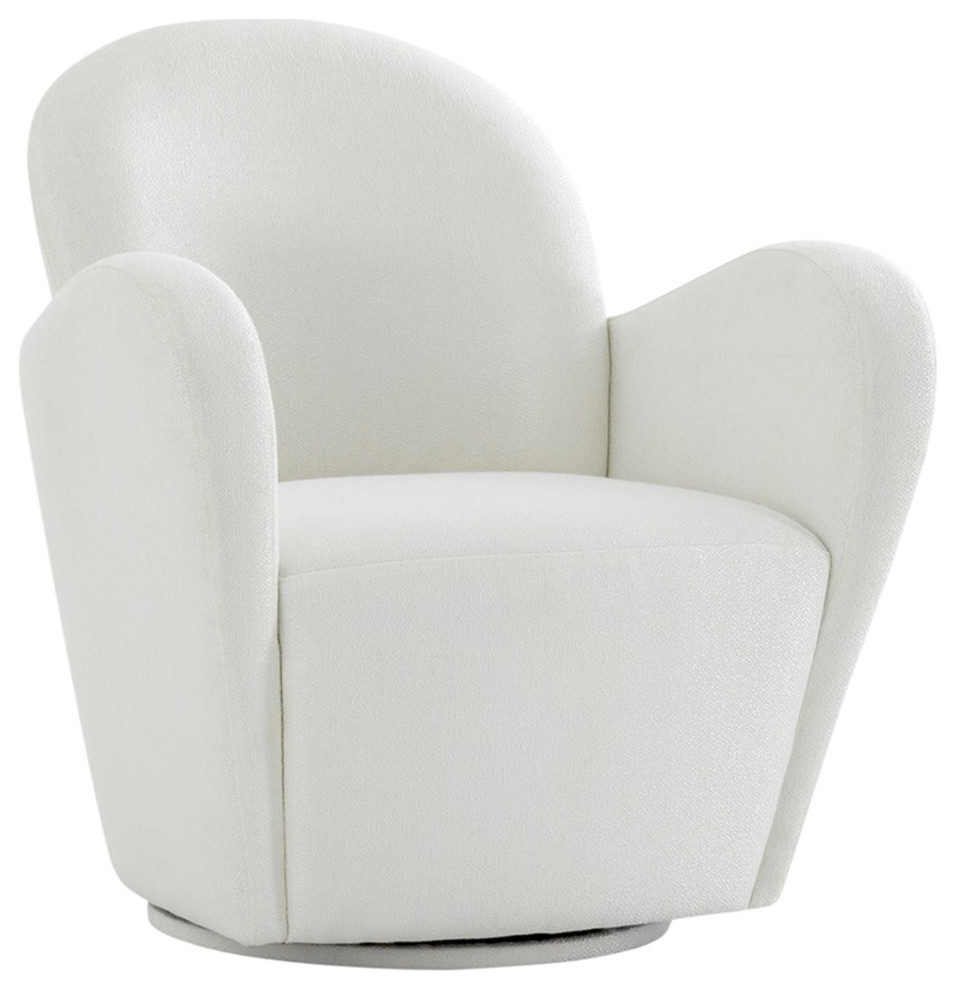 Pasargad Home Elena Collection Modern Swivel Chair Ivory   Contemporary   Armchairs And Accent Chairs   by Homesquare  Houzz