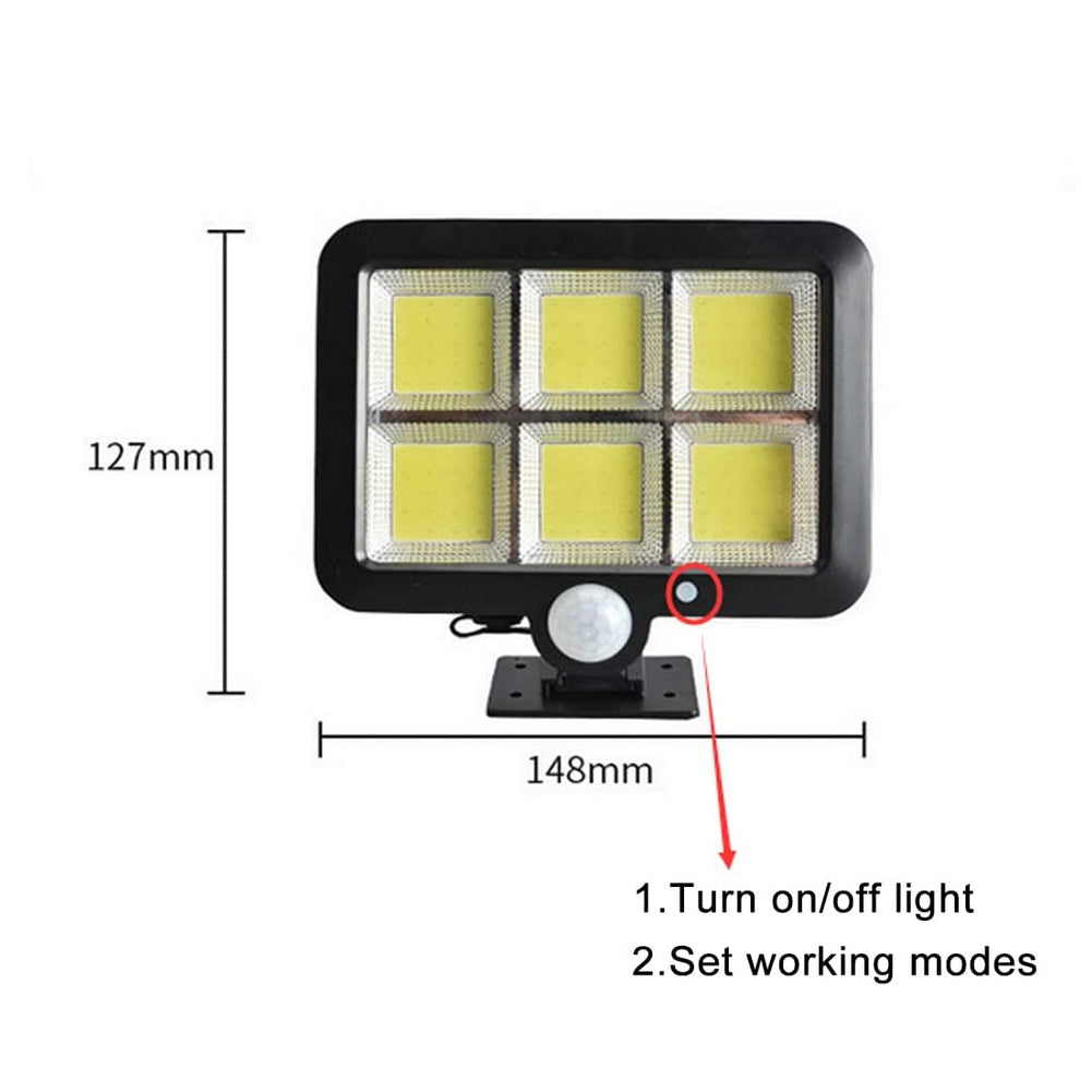 Aolyty Solar Motion Sensor Light， 16.4Ft Cable， Waterproof Solar Security Flood Lights， 3 Lighting Modes，120 COB LED for Yard Porch