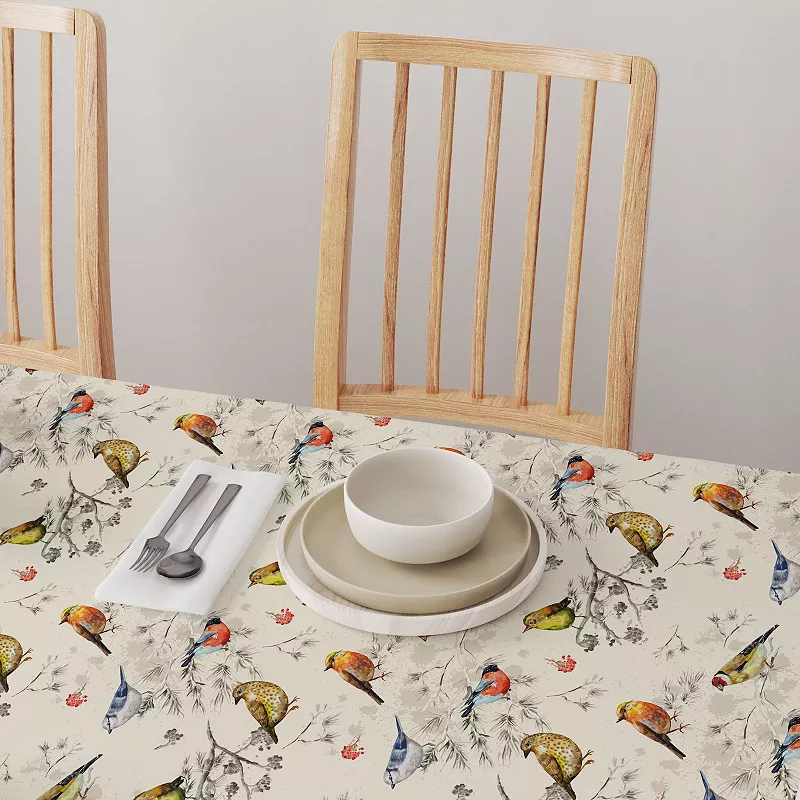 Square Tablecloth， 100% Polyester， 70x70， Bird Watch