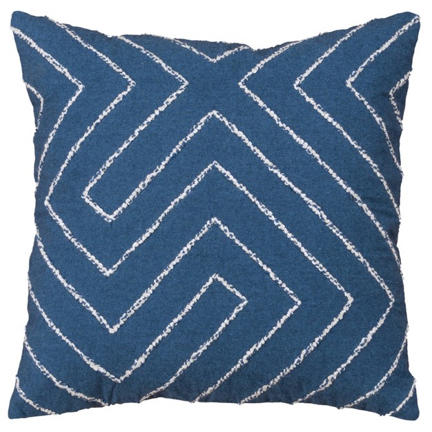 Oversize Geometric Poly Filled Square Throw Pillow Metallic Blue Rizzy Home