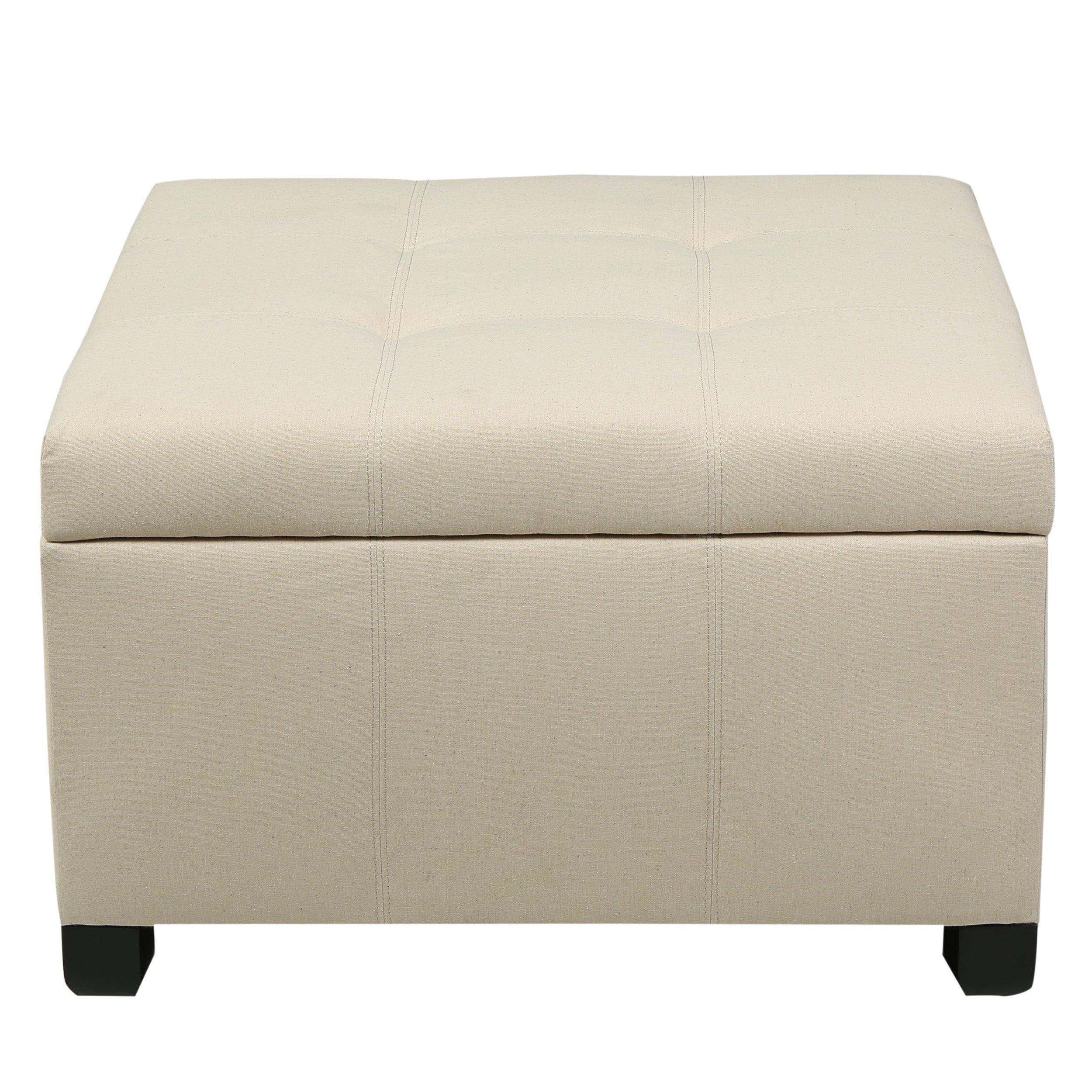 Kensington Fabric Square Storage Ottoman Coffee Table