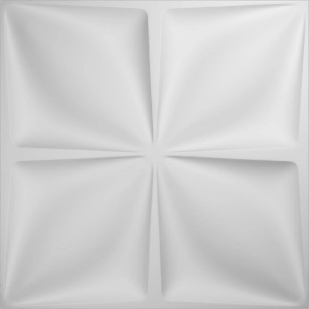 Ekena Millwork 1 in. x 19-58 in. x 19-58 in. White PVC Riley EnduraWall Decorative 3D Wall Panel (2.67 sq. ft.) WP20X20RLWH