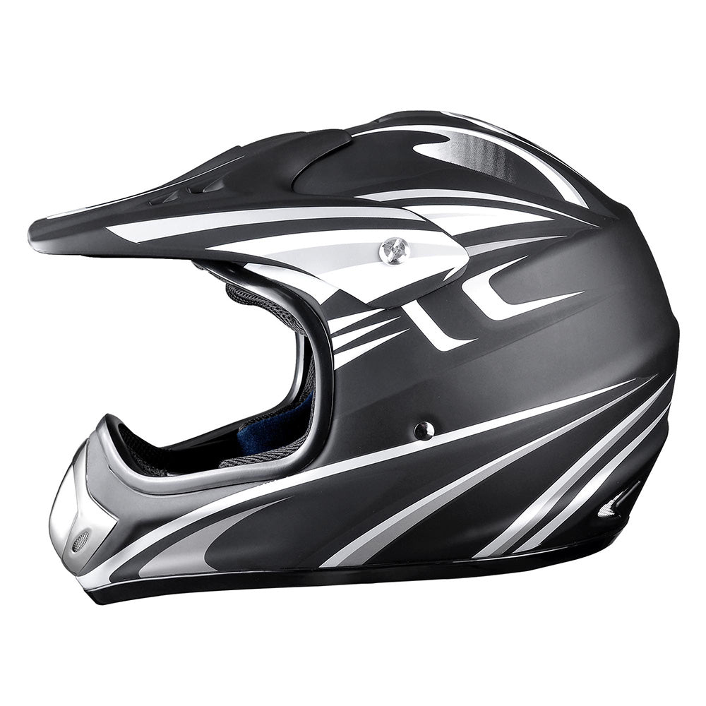 AHR Adult DOT Off-road Race Helmet Dirt Bike MX ATV Black Size Opt