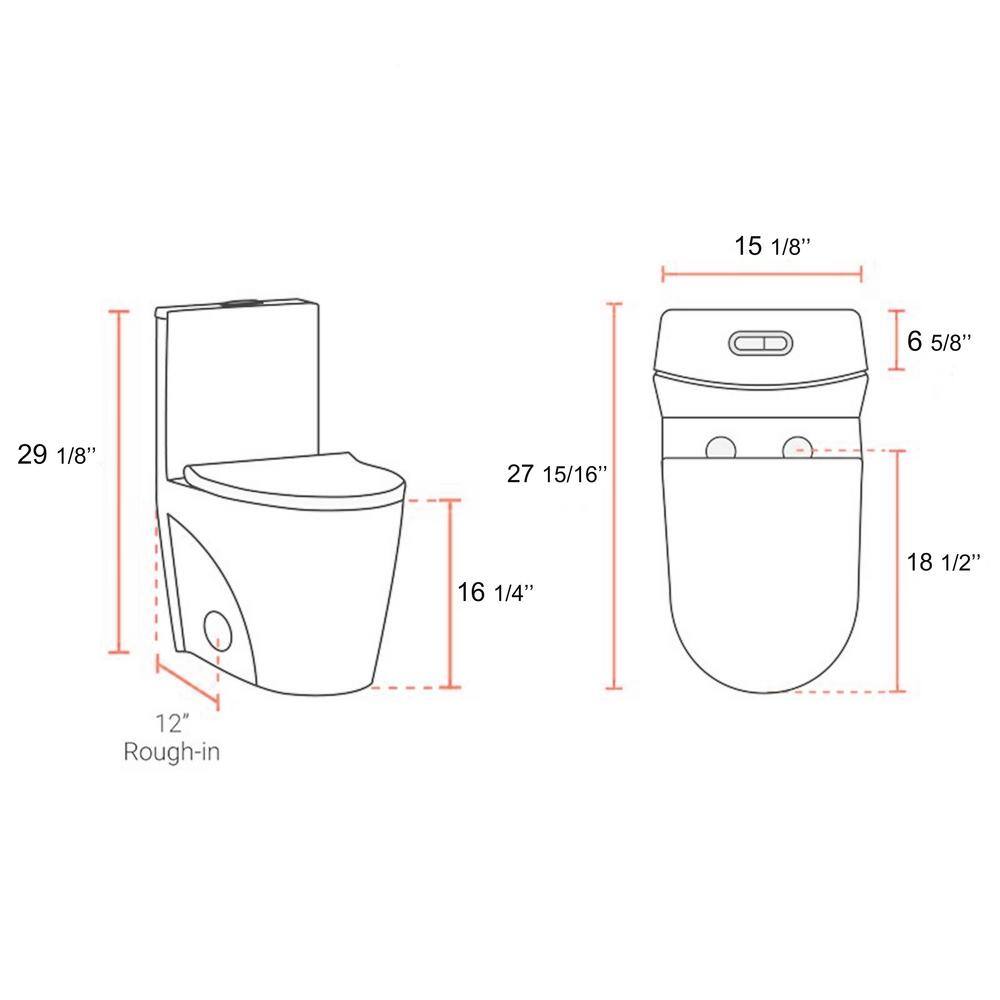 Xspracer 1-Piece 1.28 GPF High Efficiency Siphonic Single Flush Elongated Toilet in Glossy White Soft-Close Seat Included JH-T03-GW