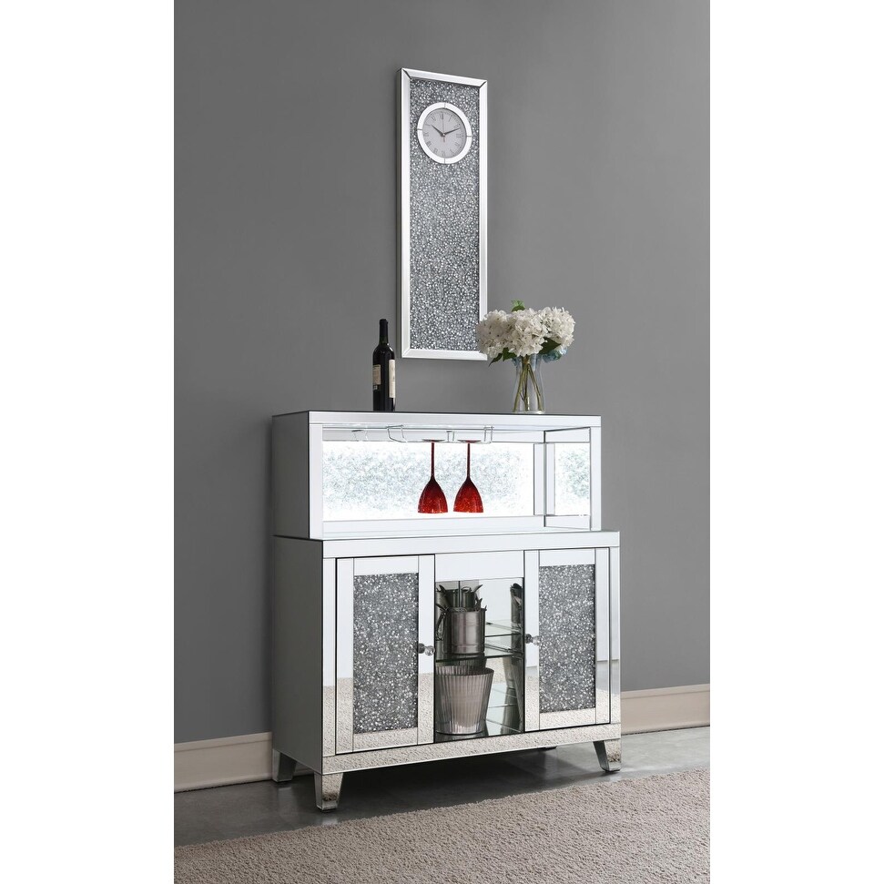 Coaster Furniture Yvaine 2 Door Mirrored Wine Cabinet