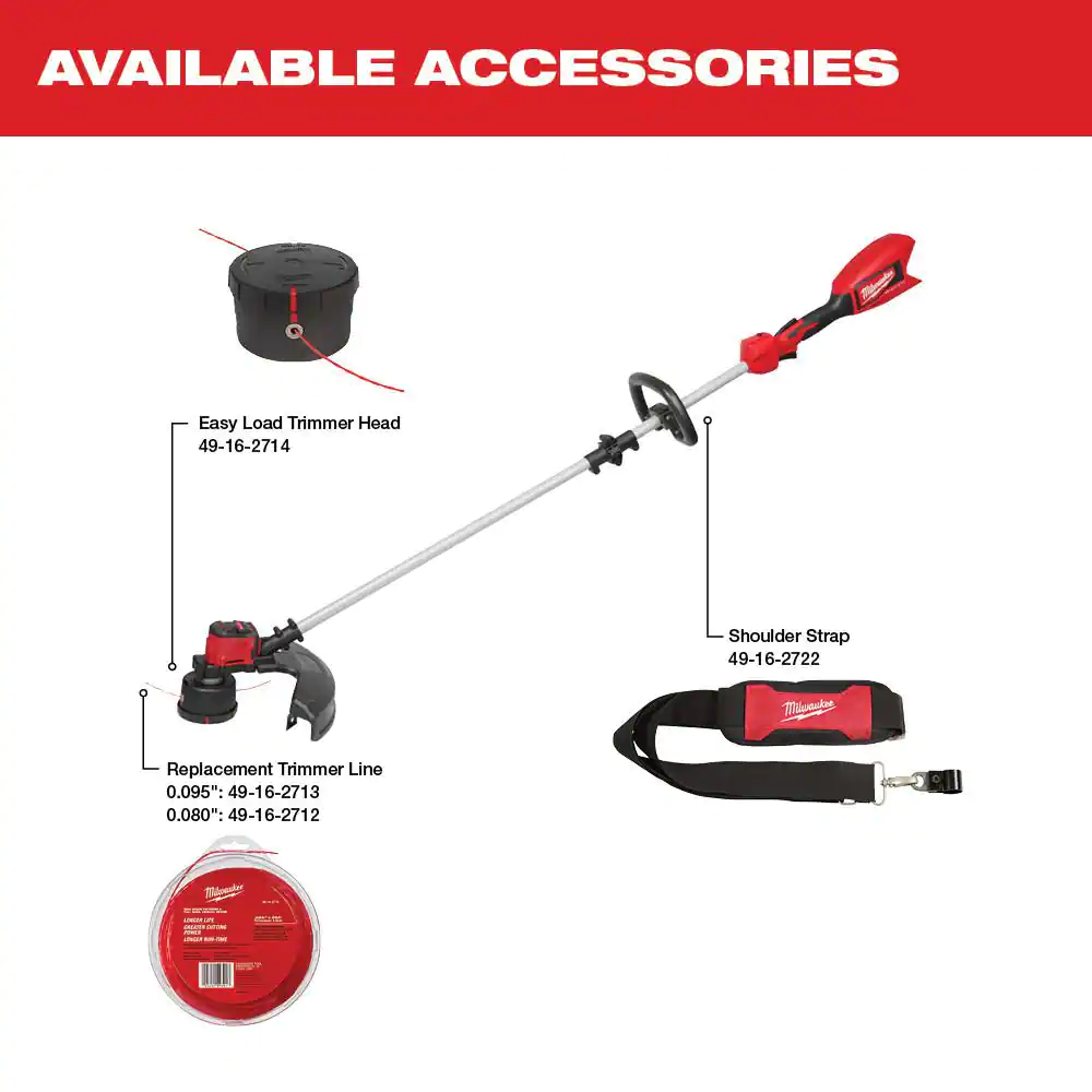 Milwaukee 2828-20 M18 18V Lithium-Ion Brushless Cordless String Trimmer (Tool-Only)