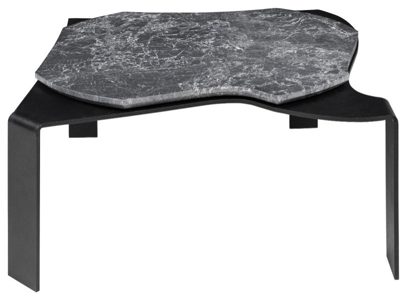 Gray Marble Coffee Table  Versmissen Moon   Contemporary   Coffee Tables   by Oroa   Distinctive Furniture  Houzz