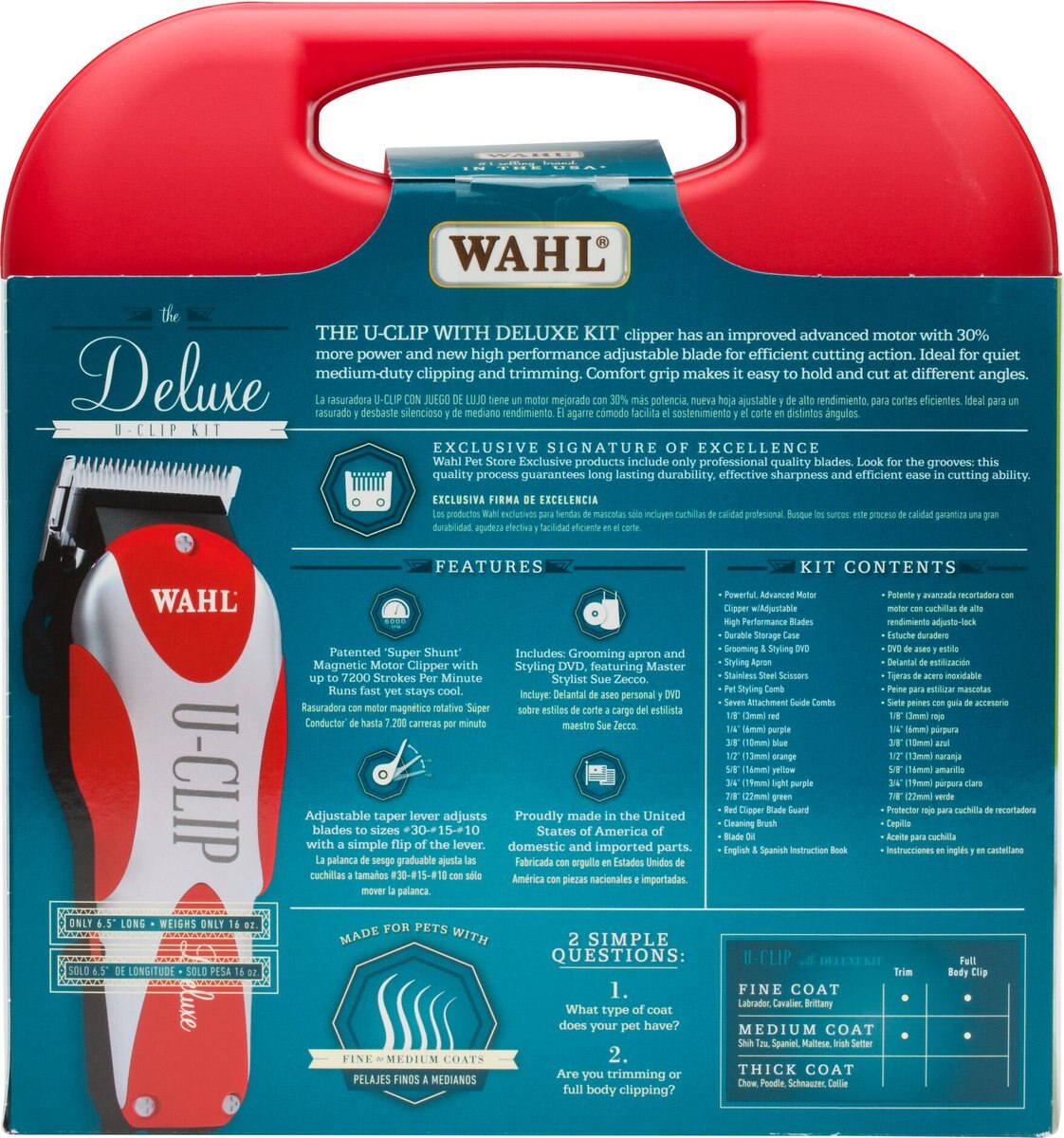 Wahl Deluxe U-Clip Dog and Cat Clipper Kit