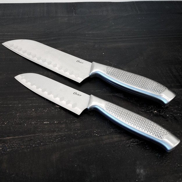 Oster Edgefield 2 Piece Stainless Steel Santoku Knife Set