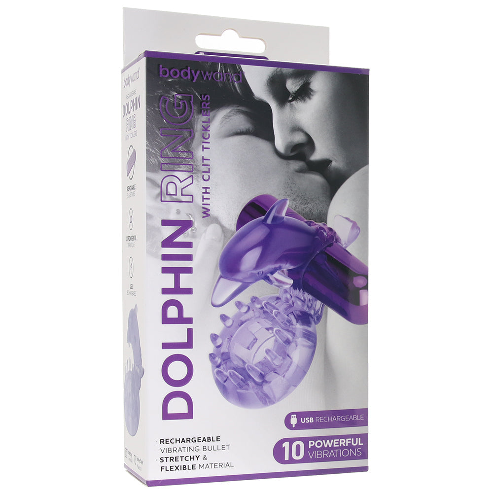 BodyWand Rechargeable Dancing Dolphin Tickle Ring in Purple