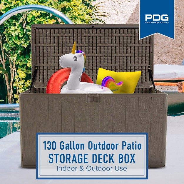 Plastic Development Group Weather resistant Resin Outdoor Storage Patio Deck Box With Soft close Lid