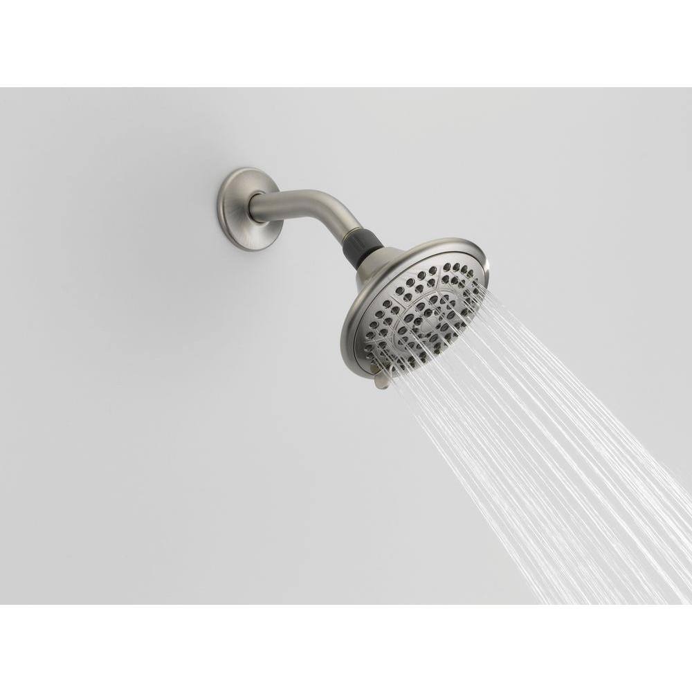 Delta 5-Spray Patterns 1.75 GPM 4.94 in. Wall Mount Fixed Shower Head in Spotshield Brushed Nickel 75554CSN