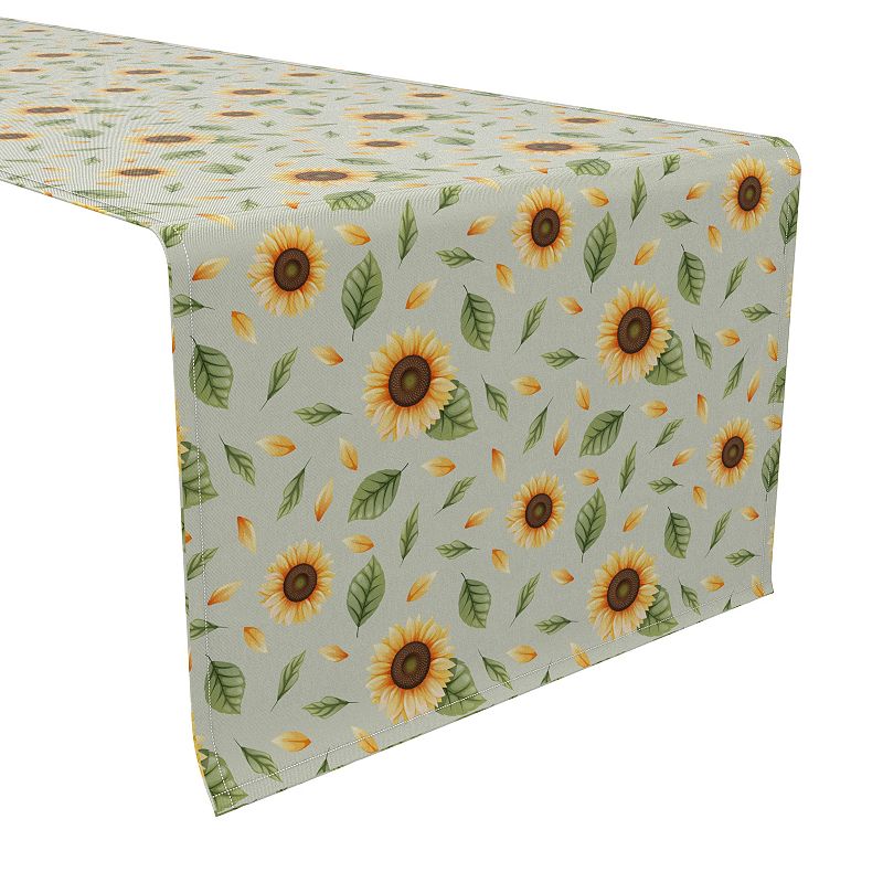 Table Runner， 100% Cotton， 16x90， Sunflower Tops