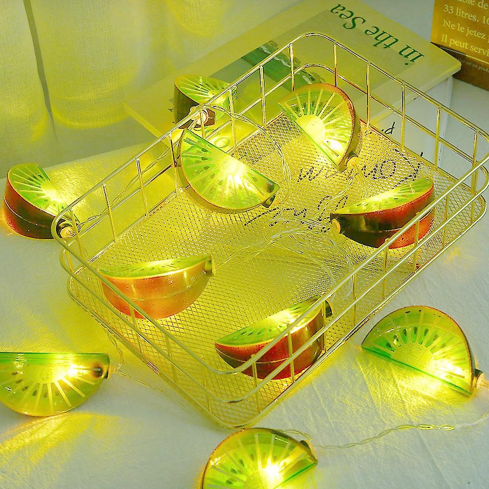 10LED Cute Fruit Simulation Kiwi Shape Copper Wire LED String Light Lamp Home Decoration