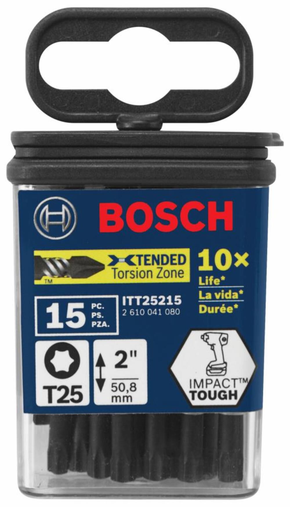 Bosch 15 pc. Impact Tough 2 In. Torx #25 Power Bits ITT25215 from Bosch