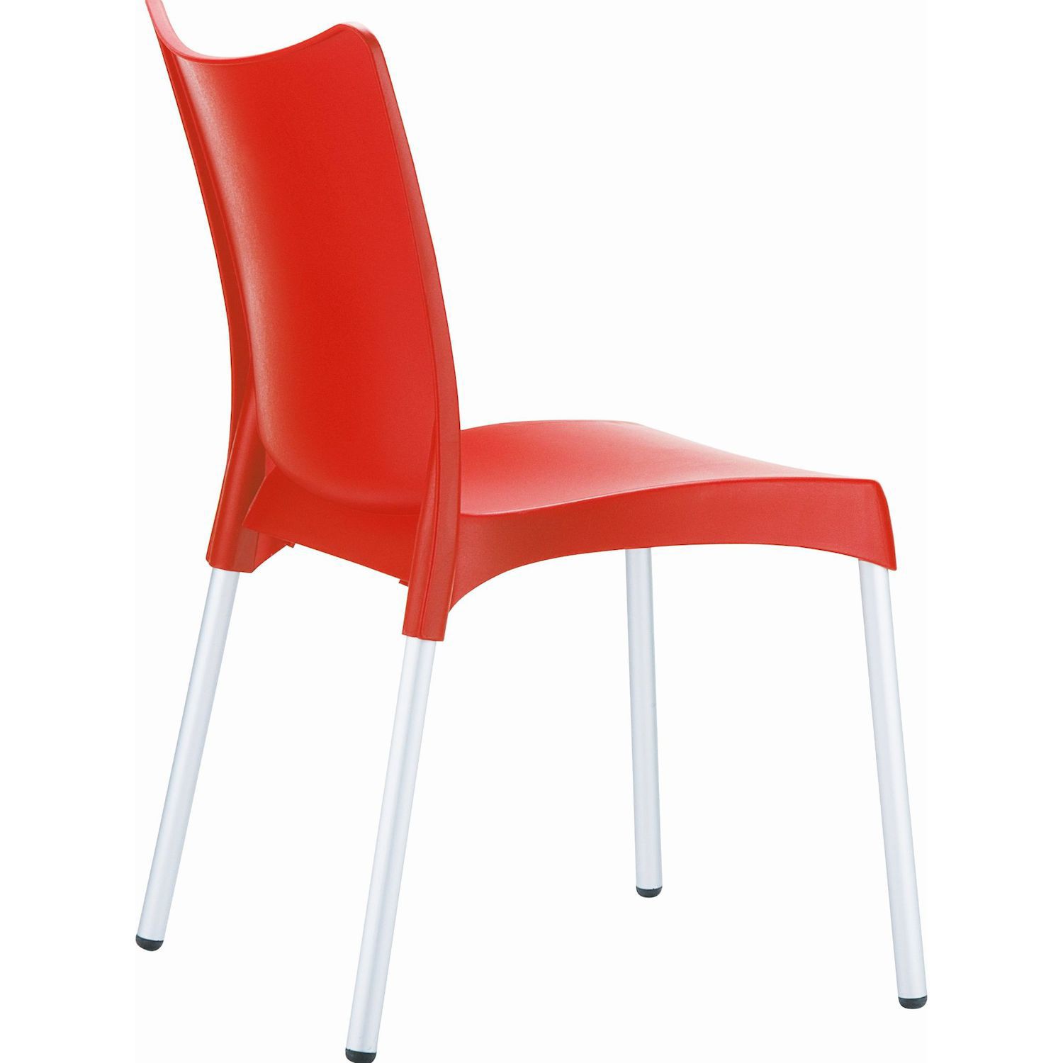 33.25 Red and White Stackable Outdoor Patio Dining Chair