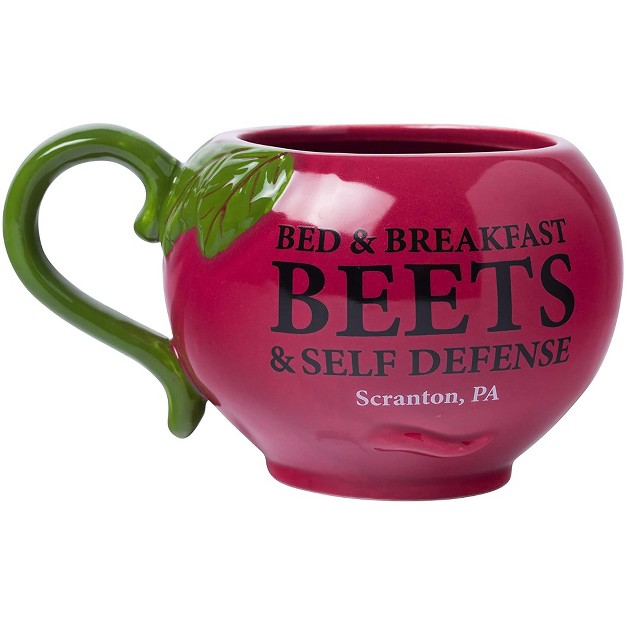 Silver Buffalo The Office Schrute Farms Beet 3d Sculpted Ceramic Mug Holds 20 Ounces