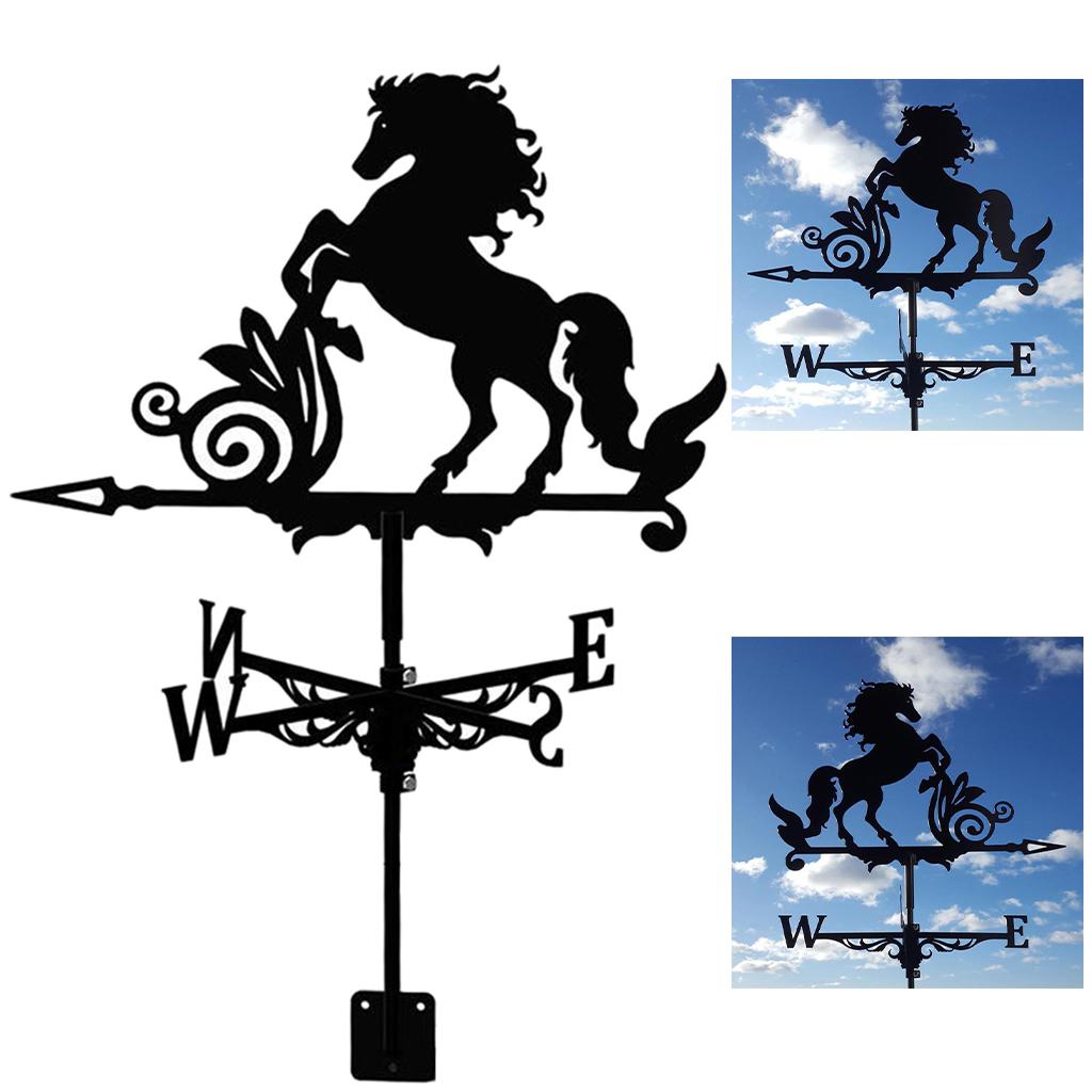 Weather Vane Wind Direction Indicator Home Outdoor Garden Ornaments Horse